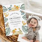 Invitation Dinosaur Premier anniversaire Oneasaurus Party Pho