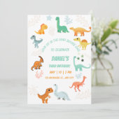 Invitation Dinosaur Rawr 3ème anniversaire de la fête Boy Sto (Debout devant)