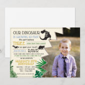 Invitation Dinosaur Rawr Personnaliser l'image Anniversaire R (Devant / Derrière)