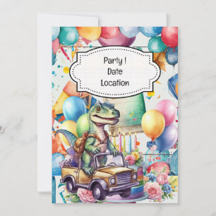 Invitation Dinosaur Retour à l'école thème pour l'élève