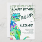 Invitation Dinosaur Roar 5e fête d'anniversaire (Devant)