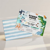 Invitation Dinosaur & Shark Under the Sea Sibling Birthday