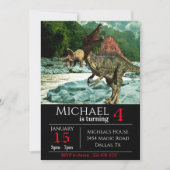 Invitation Dinosaur Spinosaurus Paysage fête d'anniversaire (Devant)