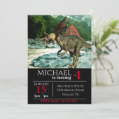 Invitation Dinosaur Spinosaurus Paysage fête d'anniversaire (Debout devant)