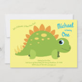 Invitation Dinosaur Stegosaurus Enfants 1er anniversaire Dino (Devant)