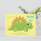Invitation Dinosaur Stegosaurus Enfants 1er anniversaire Dino (Debout devant)