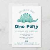 Invitation Dinosaur Stegosaurus Garçons Anniversaire (Devant)