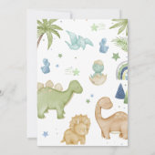 Invitation Dinosaur Stomp Chomp Rawr 1er anniversaire de fête (Dos)