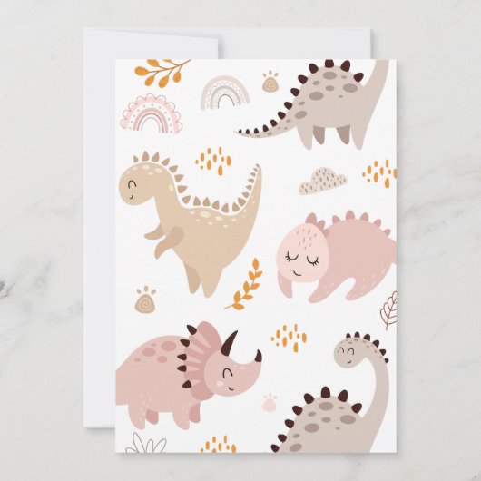 Invitation Dinosaur Stomp Chomp Rawr 1ère fête d'anniversaire (Dos)