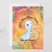 Invitation Dinosaur Stomp Chomp Rawr 5e anniversaire fête (Devant)