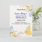 Invitation Dinosaur Stomp Chomp Rawr Fille fête d'anniversair (Debout devant)