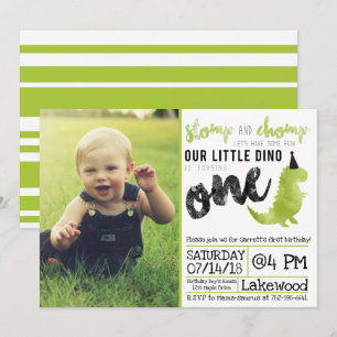 Invitation Dinosaur Stomp et Chomp Premier anniver