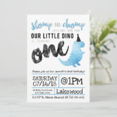 Invitation Dinosaur Stomp et Chomp Premier anniver (Debout devant)