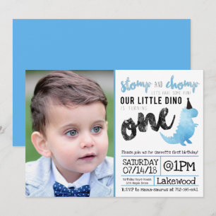Invitation Dinosaur Stomp et Chomp Premier anniver