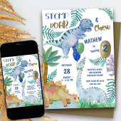 Invitation Dinosaur Stomp Roar et Chew Boys fête d'anniversai