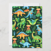 Invitation Dinosaur T rex Boys Anniversaire de fête (Dos)
