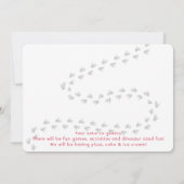 Invitation Dinosaur T-Rex dans Casquette de fête rose et viol (Dos)