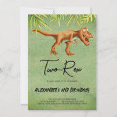 Invitation Dinosaur T Rex Deuxième fête d'anniversaire (Devant)
