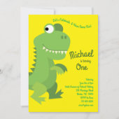 Invitation Dinosaur T-rex Enfants 1er anniversaire Dino Party (Devant)