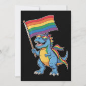 Invitation Dinosaur T Rex Gay pride LGBTQ Ally Rainbow (Devant)