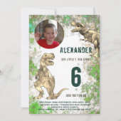 Invitation Dinosaur T Rex Jungle Anniversaire Photo (Devant)