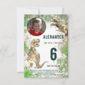 Invitation Dinosaur T Rex Jungle Anniversaire Photo (Devant)