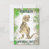 Invitation Dinosaur T Rex Jungle Anniversaire Photo (Dos)