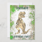 Invitation Dinosaur T Rex Jungle Anniversaire Photo (Dos)