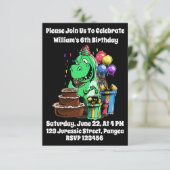 Invitation Dinosaur T Rex Tyrannosaurus Anniversaire Annivers (Debout devant)