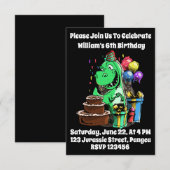 Invitation Dinosaur T Rex Tyrannosaurus Anniversaire Annivers (Devant / Derrière)