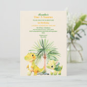 Invitation Dinosaur Thème 1ère fête d'anniversaire (Debout devant)