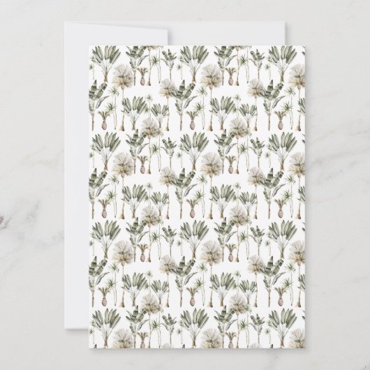 Invitation Dinosaur Thème 1ère fête d'anniversaire (Dos)