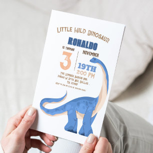 Invitation Dinosaur Thème 3ème fête d'anniversaire