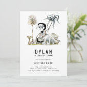 Invitation Dinosaur Thème 3ème fête d'anniversaire (Debout devant)