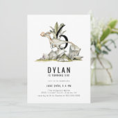 Invitation Dinosaur Thème 6ème anniversaire (Debout devant)