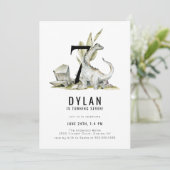 Invitation Dinosaur Thème 7ème anniversaire (Debout devant)