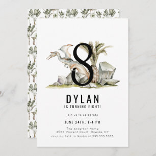 Invitation Dinosaur Thème 8ème anniversaire fête