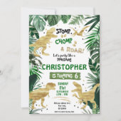 Invitation Dinosaur Thème Anniversaire (Devant)