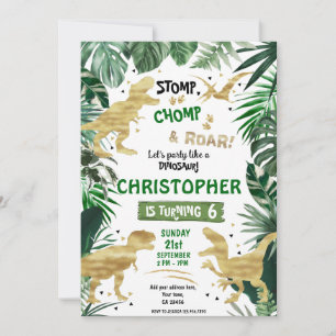 Invitation Dinosaur Thème Anniversaire