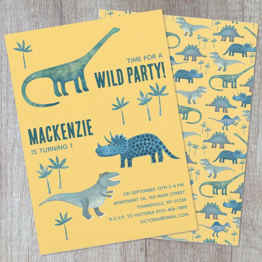 Invitation Dinosaur Thème Anniversaire de enfant Party