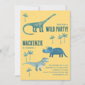 Invitation Dinosaur Thème Anniversaire de enfant Party (Devant)