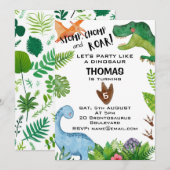 Invitation Dinosaur Thème Anniversaire de enfant Party Invita (Devant / Derrière)