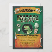 Invitation Dinosaur Theme Birthday Party (Devant)