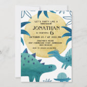 Invitation Dinosaur Theme Birthday Party (Devant)