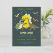Invitation Dinosaur theme boy 8th birthday  (Debout devant)