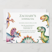 Invitation Dinosaur Theme Boy Birthday Party (Devant)