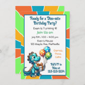 Invitation Dinosaur thème fête d'anniversaire pour enfants (Devant / Derrière)