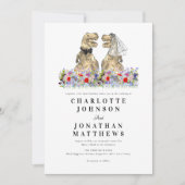 Invitation Dinosaur Thème Fleur sauvage Mariage (Devant)