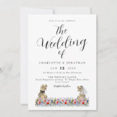 Invitation Dinosaur Thème Fleur sauvage Mariage (Devant)