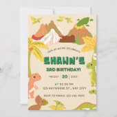 Invitation DInosaur Thème Garçon fête d'anniversaire (Devant)